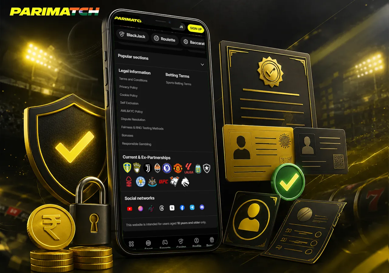 Account safety concept with licence cues, KYC documents and protected payments