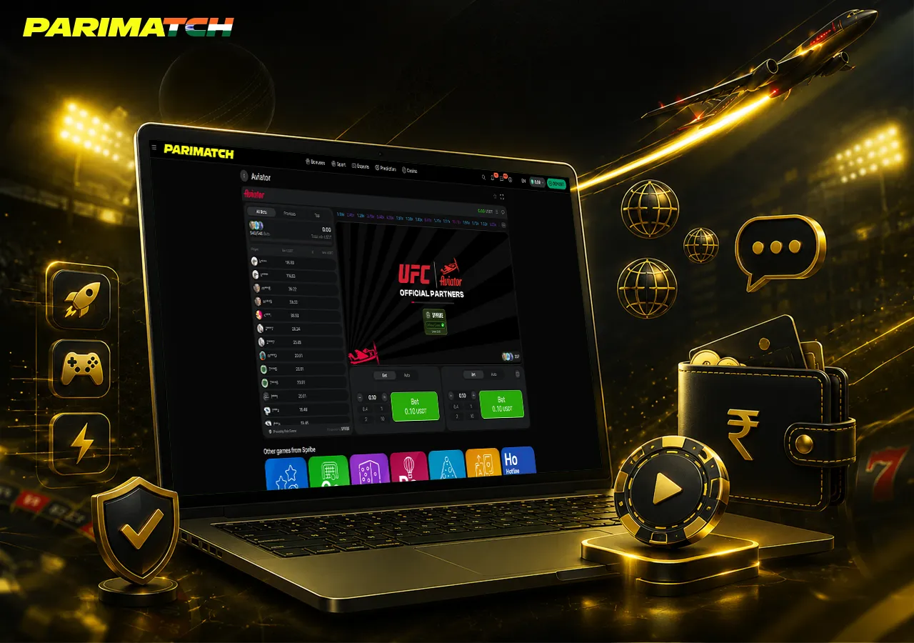 Key functions on laptop with demo access, wallet tools, live chat and fast navigation